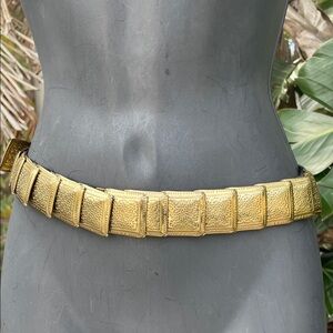 Gold metallic square link chain belt
